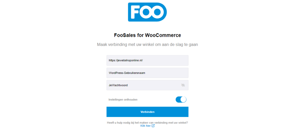 WooCommerce kassasysteem via Sleebos IT - Connectie maken met de webshop via FooSales